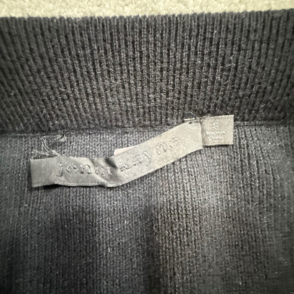 Jenni Kayne Ludlow Cashmere Blend Black Midi Pencil Skirt Ribbed Knit Slit Small - Picture 7 of 11